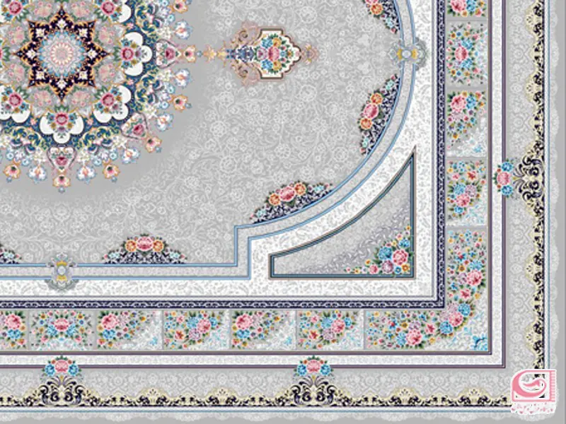 فرش طاقبستان نقره‌ای 