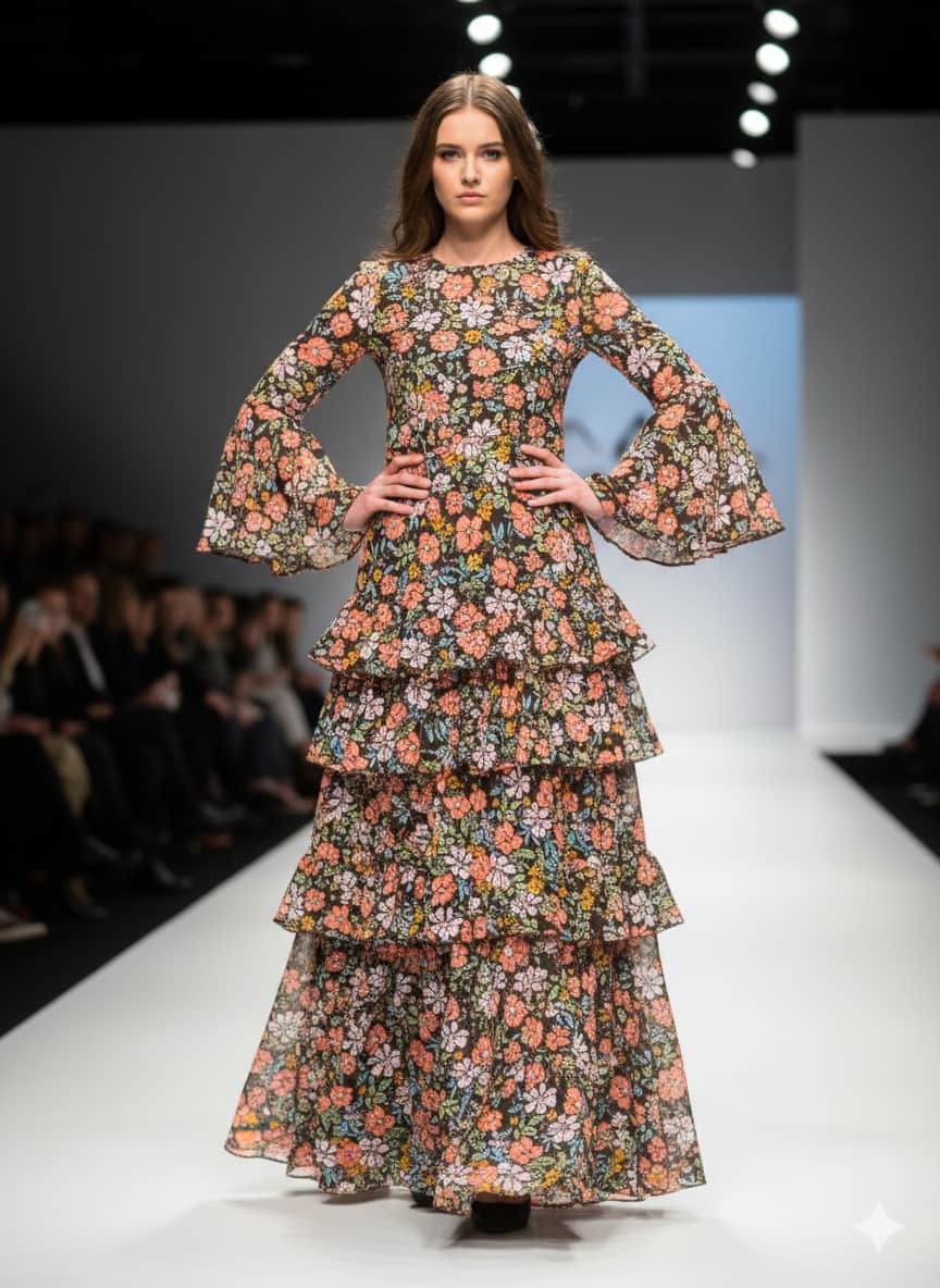 پارچه پفکی گل ریز 